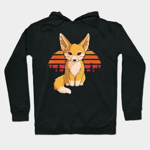 Retro Vintage Fennec Fox Cute Foxes Hoodie by JaydeMargulies